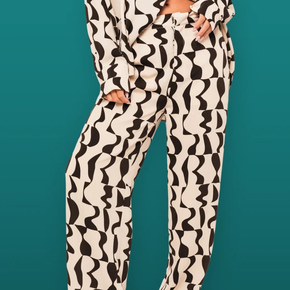 Lelis Geo Print Trouser Pant NWT
